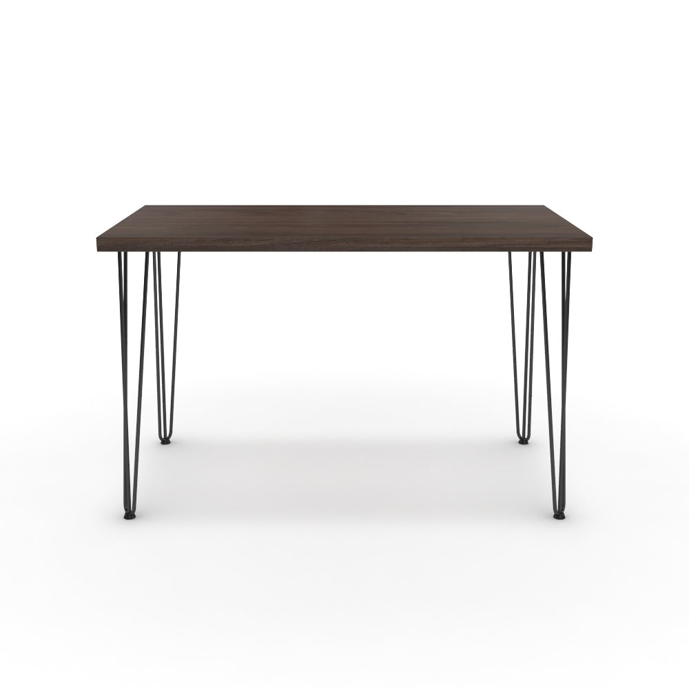 Íróasztal - Linga fekete lábbal - Sötét rauna szil, méret: 120x60