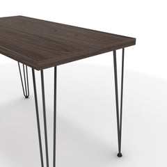 Íróasztal - Linga fekete lábbal - Sötét rauna szil, méret: 120x60