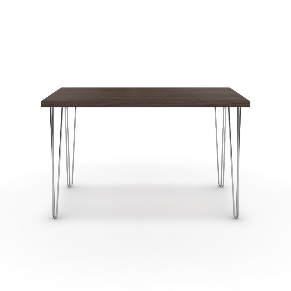 Íróasztal - Linga króm lábbal - Sötét rauna szil, méret: 120x60