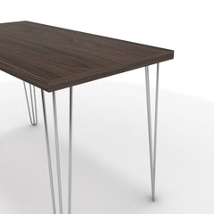 Íróasztal - Linga króm lábbal - Sötét rauna szil, méret: 120x60