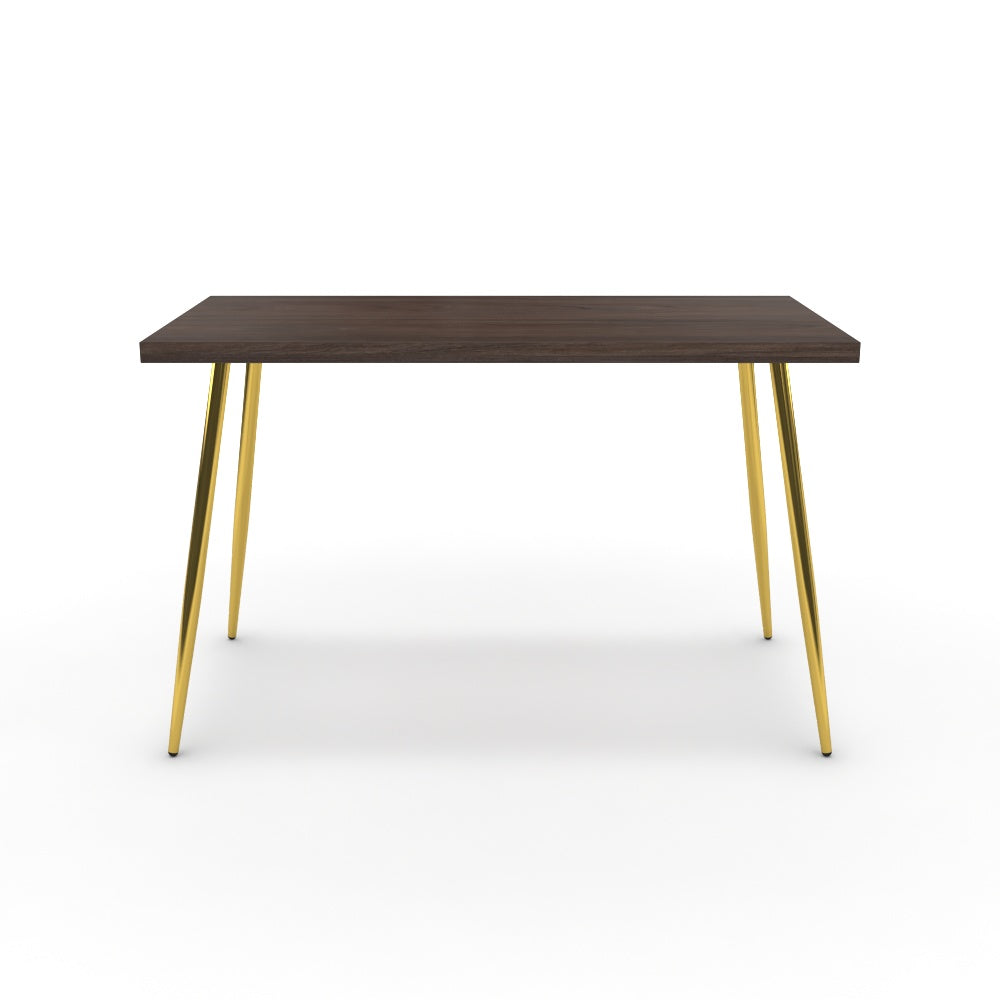 Íróasztal - Manu arany lábbal - Sötét rauna szil, méret: 120x60