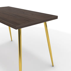 Íróasztal - Manu arany lábbal - Sötét rauna szil, méret: 120x60