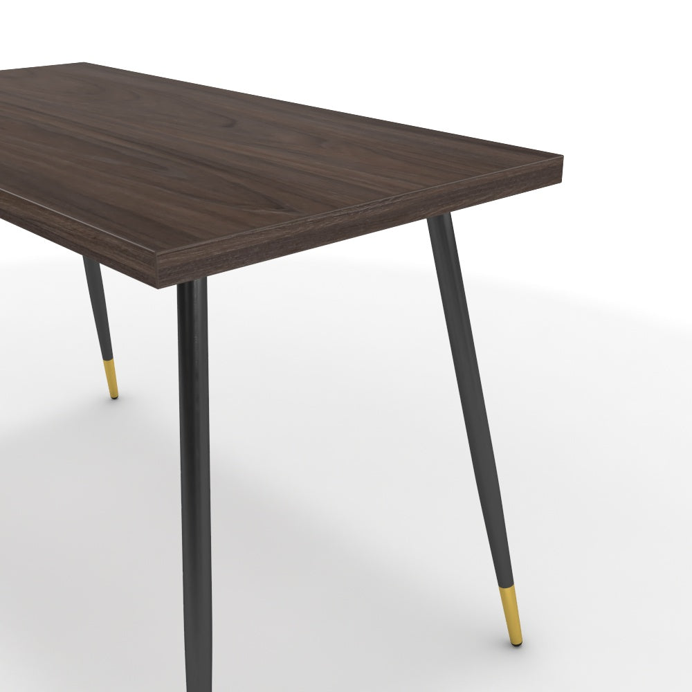 Íróasztal - Manu fekete és arany lábbal - Sötét rauna szil, méret: 120x60