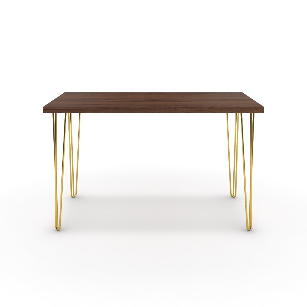 Íróasztal - Linga arany lábbal - Mogyoró, méret: 120x60