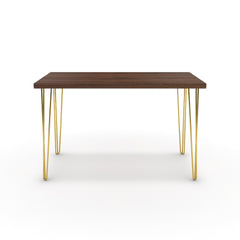 Íróasztal - Linga arany lábbal - Mogyoró, méret: 120x60