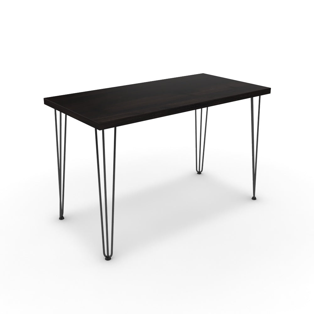 Íróasztal - Linga fekete lábbal - Füstölt dió, méret: 120x60