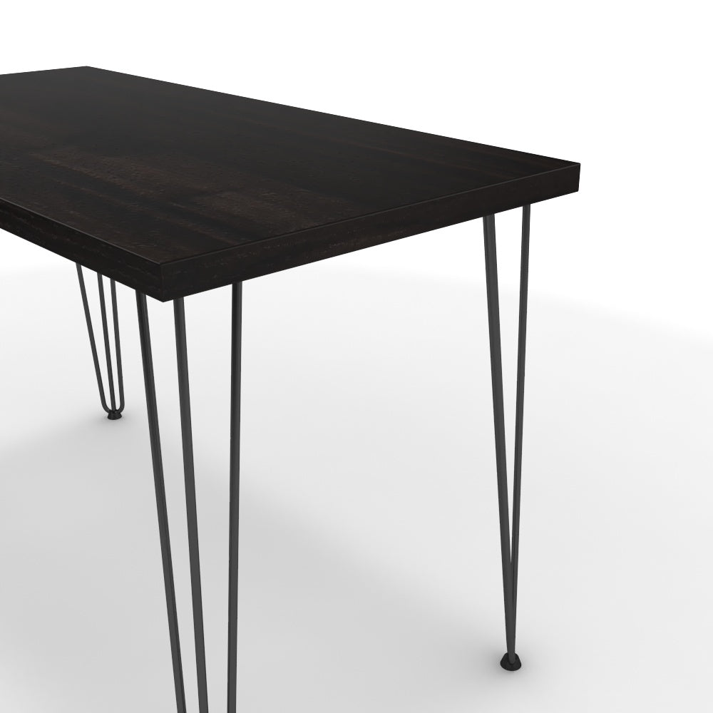 Íróasztal - Linga fekete lábbal - Füstölt dió, méret: 120x60