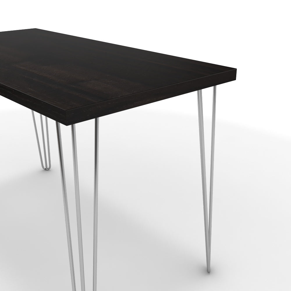 Íróasztal - Linga króm lábbal - Füstölt dió, méret: 120x60