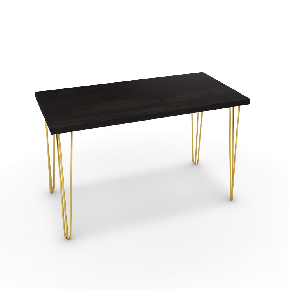 Íróasztal - Linga arany lábbal - Füstölt dió, méret: 120x60