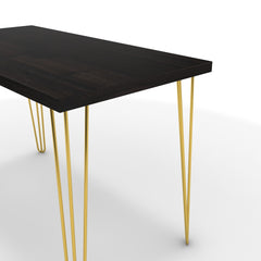 Íróasztal - Linga arany lábbal - Füstölt dió, méret: 120x60