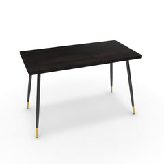Íróasztal - Manu fekete és arany lábbal - Füstölt dió, méret: 120x60