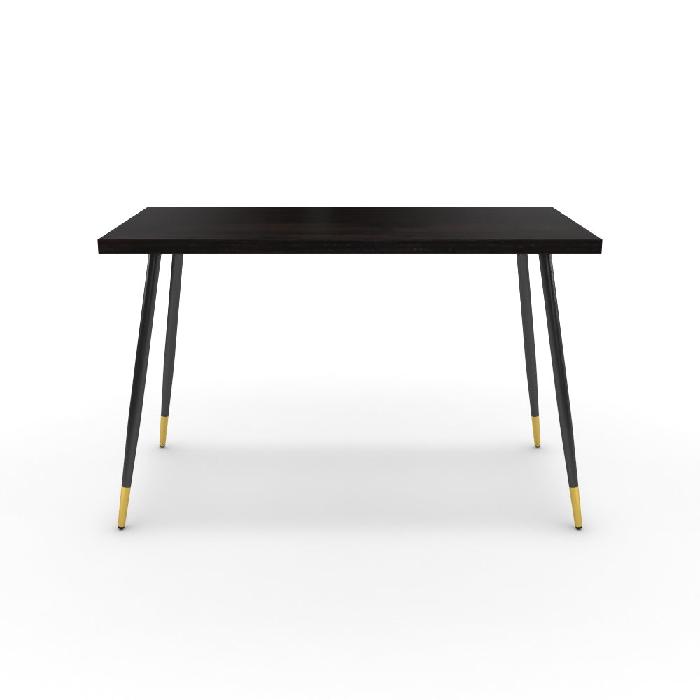 Íróasztal - Manu fekete és arany lábbal - Füstölt dió, méret: 120x60