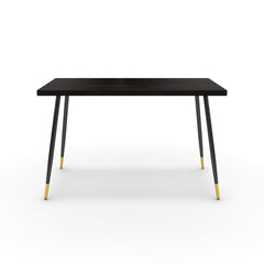Íróasztal - Manu fekete és arany lábbal - Füstölt dió, méret: 120x60
