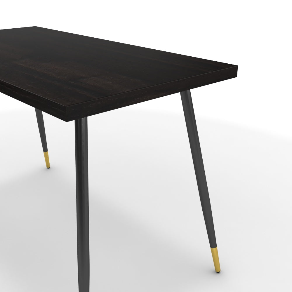 Íróasztal - Manu fekete és arany lábbal - Füstölt dió, méret: 120x60