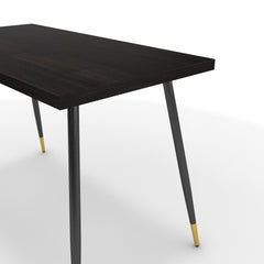 Íróasztal - Manu fekete és arany lábbal - Füstölt dió, méret: 120x60