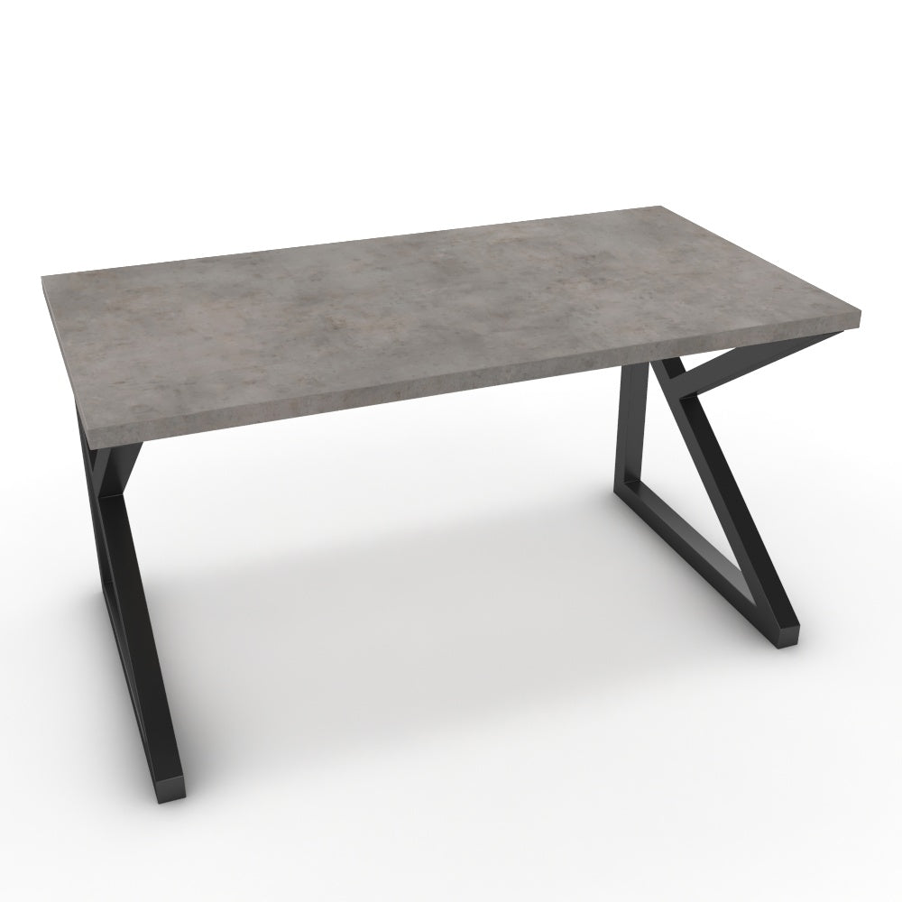 Íróasztal - Vritti fekete lábbal - Vil.szürke Chicago beton, méret: 140x75