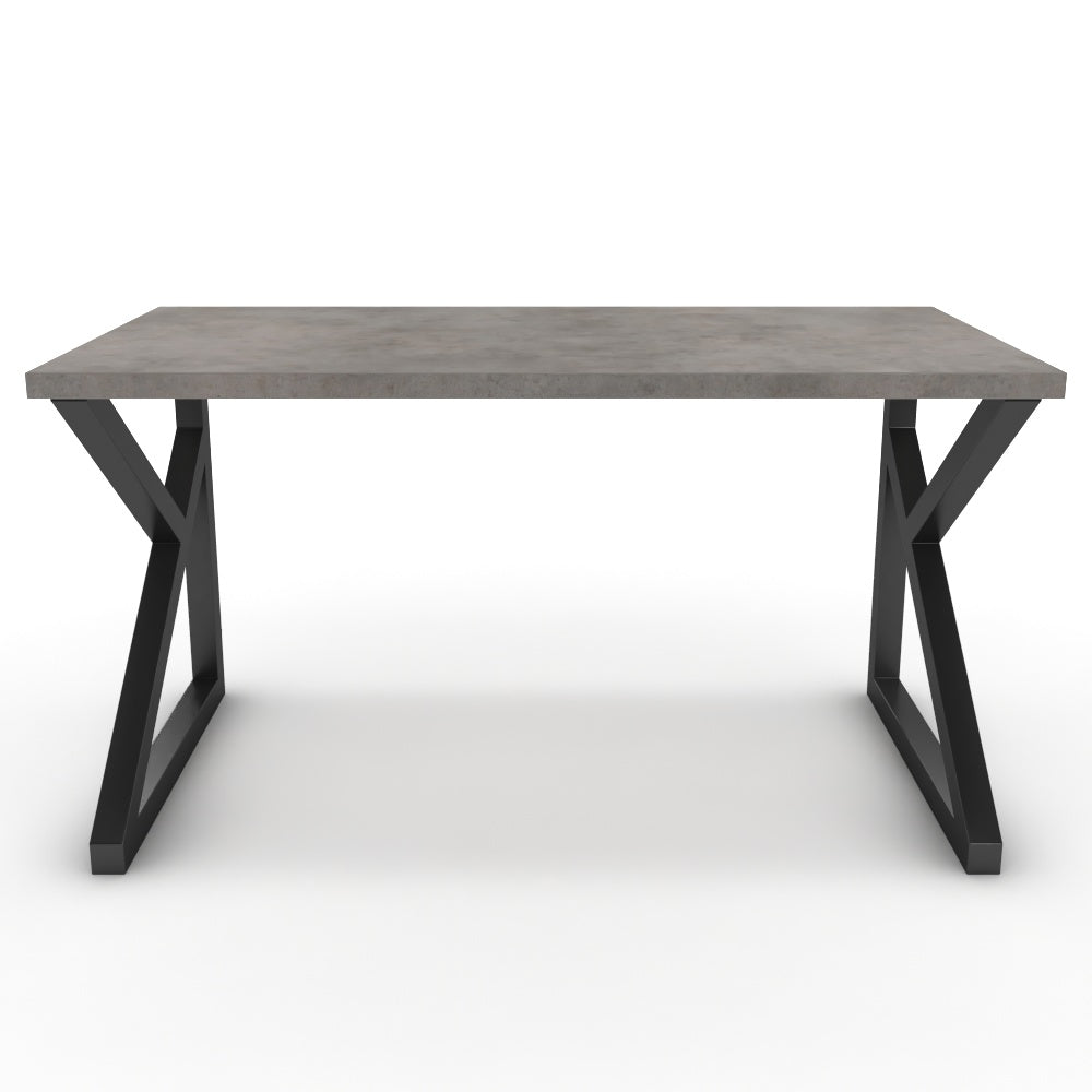 Íróasztal - Vritti fekete lábbal - Vil.szürke Chicago beton, méret: 140x75