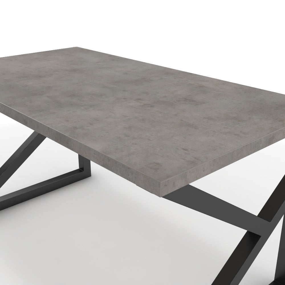 Íróasztal - Vritti fekete lábbal - Vil.szürke Chicago beton, méret: 140x75