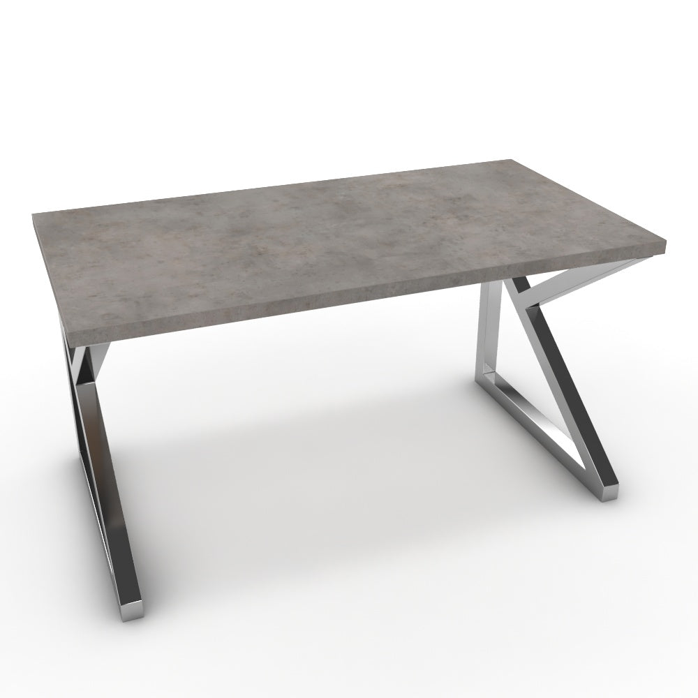Íróasztal - Vritti króm lábbal - Vil.szürke Chicago beton, méret: 140x75