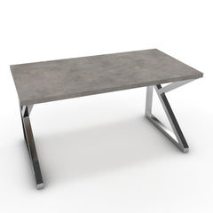 Íróasztal - Vritti króm lábbal - Vil.szürke Chicago beton, méret: 140x75