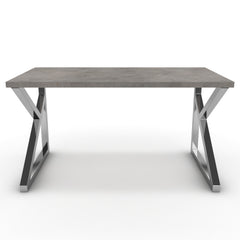 Íróasztal - Vritti króm lábbal - Vil.szürke Chicago beton, méret: 140x75