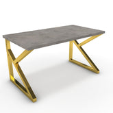 Íróasztal - Vritti arany lábbal - Vil.szürke Chicago beton, méret: 140x75