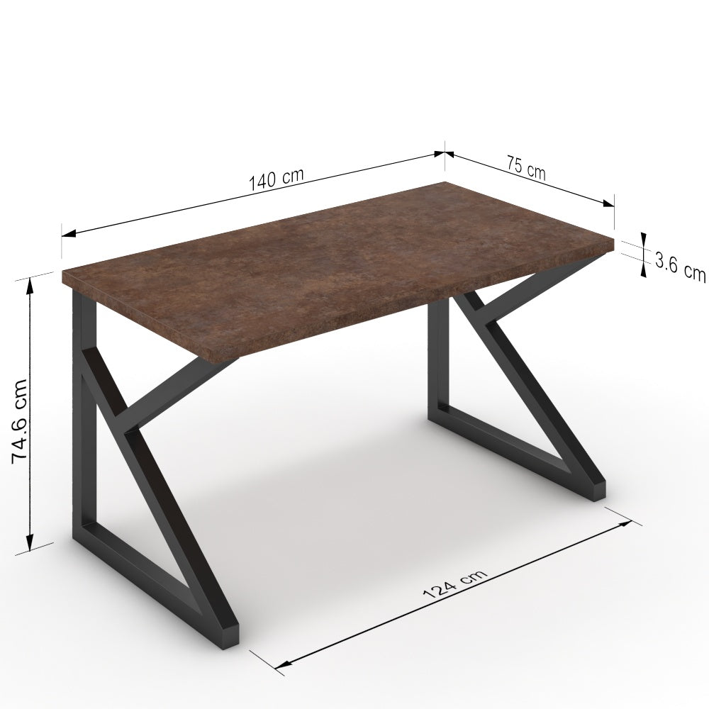 Íróasztal - Vritti fekete lábbal - Ferro bronz, méret: 140x75