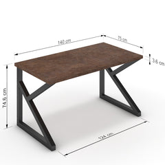 Íróasztal - Vritti fekete lábbal - Ferro bronz, méret: 140x75