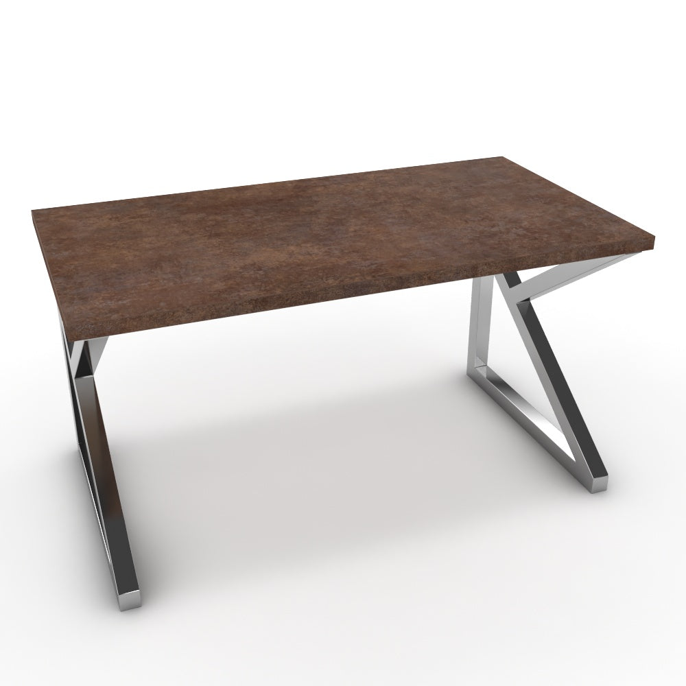 Íróasztal - Vritti króm lábbal - Ferro bronz, méret: 140x75