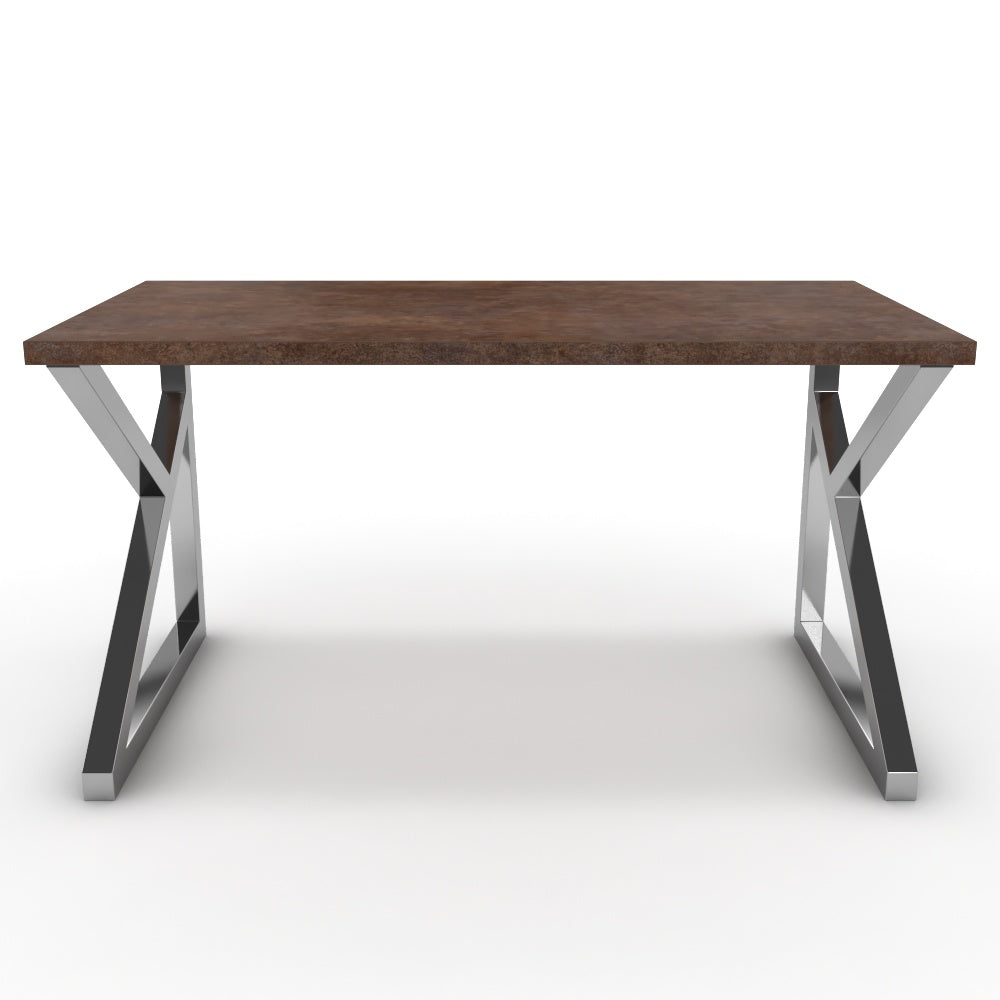 Íróasztal - Vritti króm lábbal - Ferro bronz, méret: 140x75