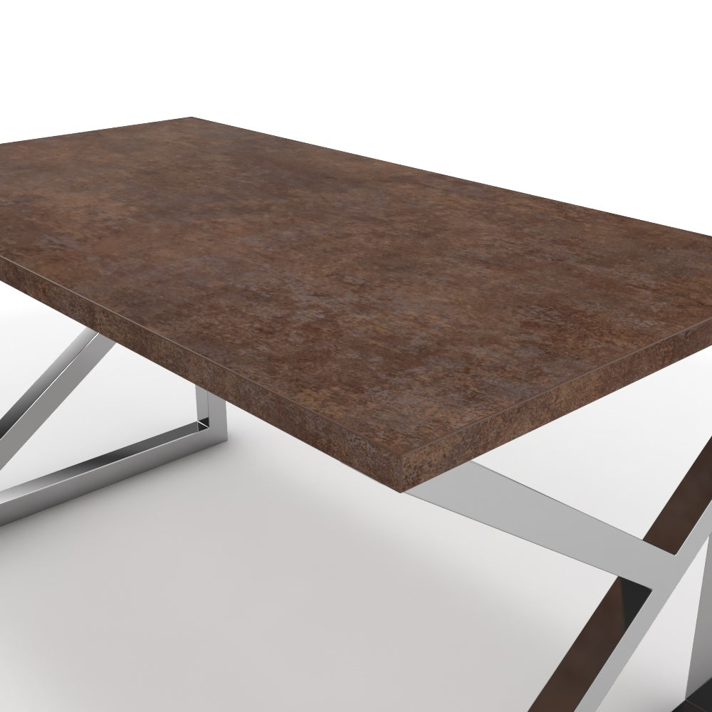 Íróasztal - Vritti króm lábbal - Ferro bronz, méret: 140x75