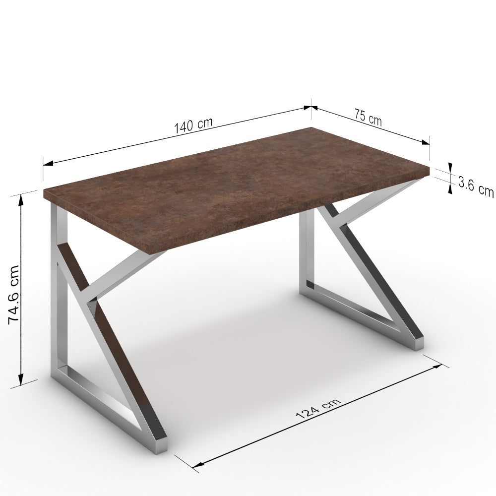 Íróasztal - Vritti króm lábbal - Ferro bronz, méret: 140x75