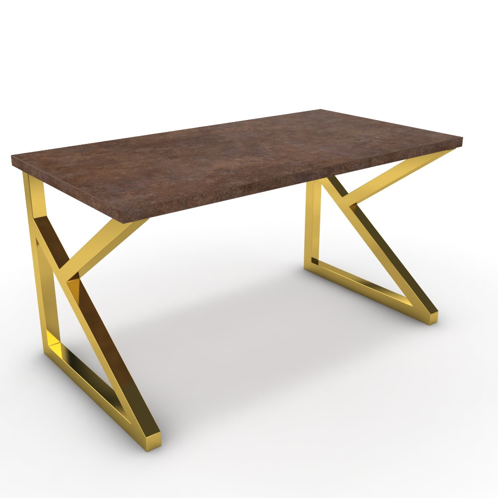 Íróasztal - Vritti arany lábbal - Ferro bronz, méret: 140x75