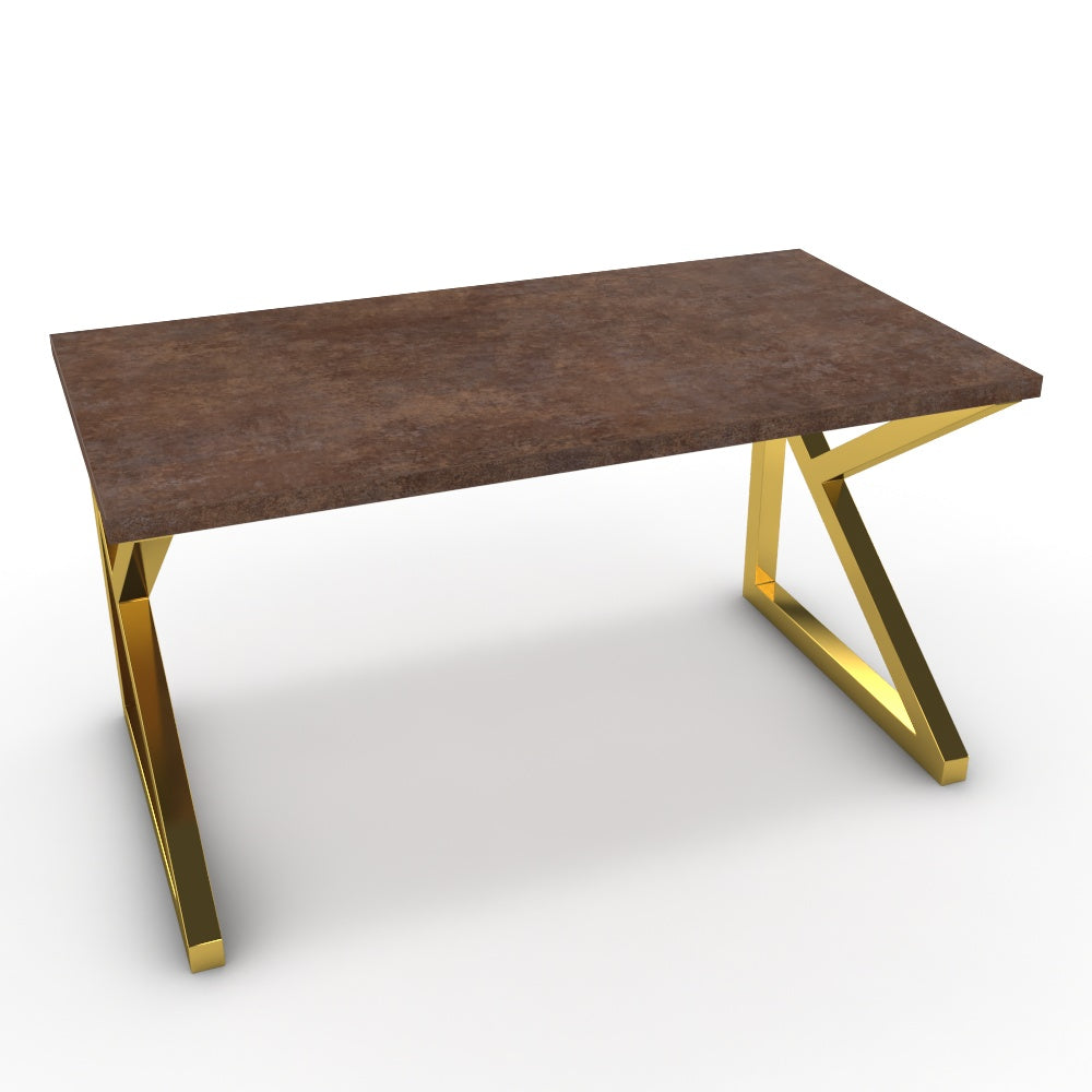 Íróasztal - Vritti arany lábbal - Ferro bronz, méret: 140x75