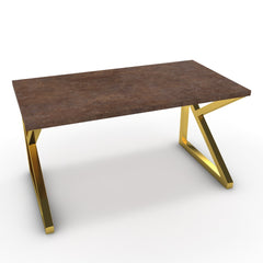 Íróasztal - Vritti arany lábbal - Ferro bronz, méret: 140x75