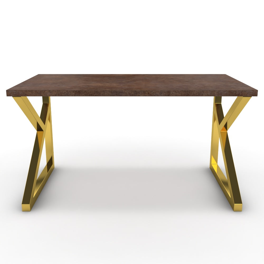 Íróasztal - Vritti arany lábbal - Ferro bronz, méret: 140x75