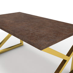 Íróasztal - Vritti arany lábbal - Ferro bronz, méret: 140x75