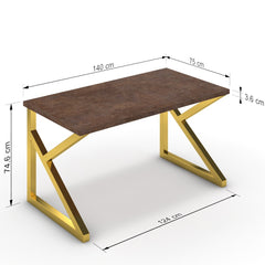 Íróasztal - Vritti arany lábbal - Ferro bronz, méret: 140x75