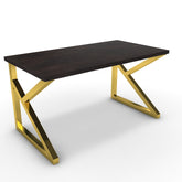 Íróasztal - Vritti arany lábbal - Fekete-arany metál pala, méret: 140x75