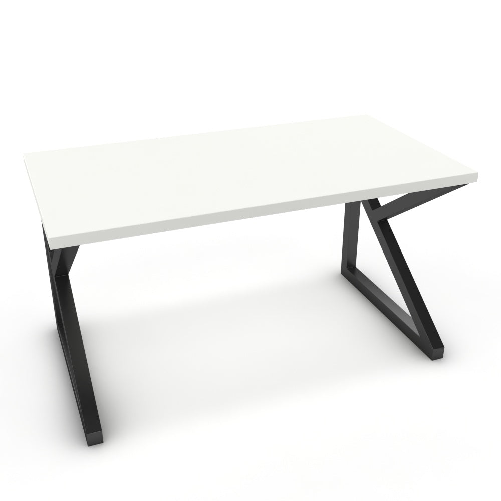 Íróasztal - Vritti fekete lábbal - Alpesi fehér, méret: 140x75
