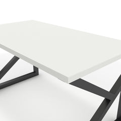 Íróasztal - Vritti fekete lábbal - Alpesi fehér, méret: 140x75