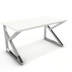 Íróasztal - Vritti króm lábbal - Alpesi fehér, méret: 140x75