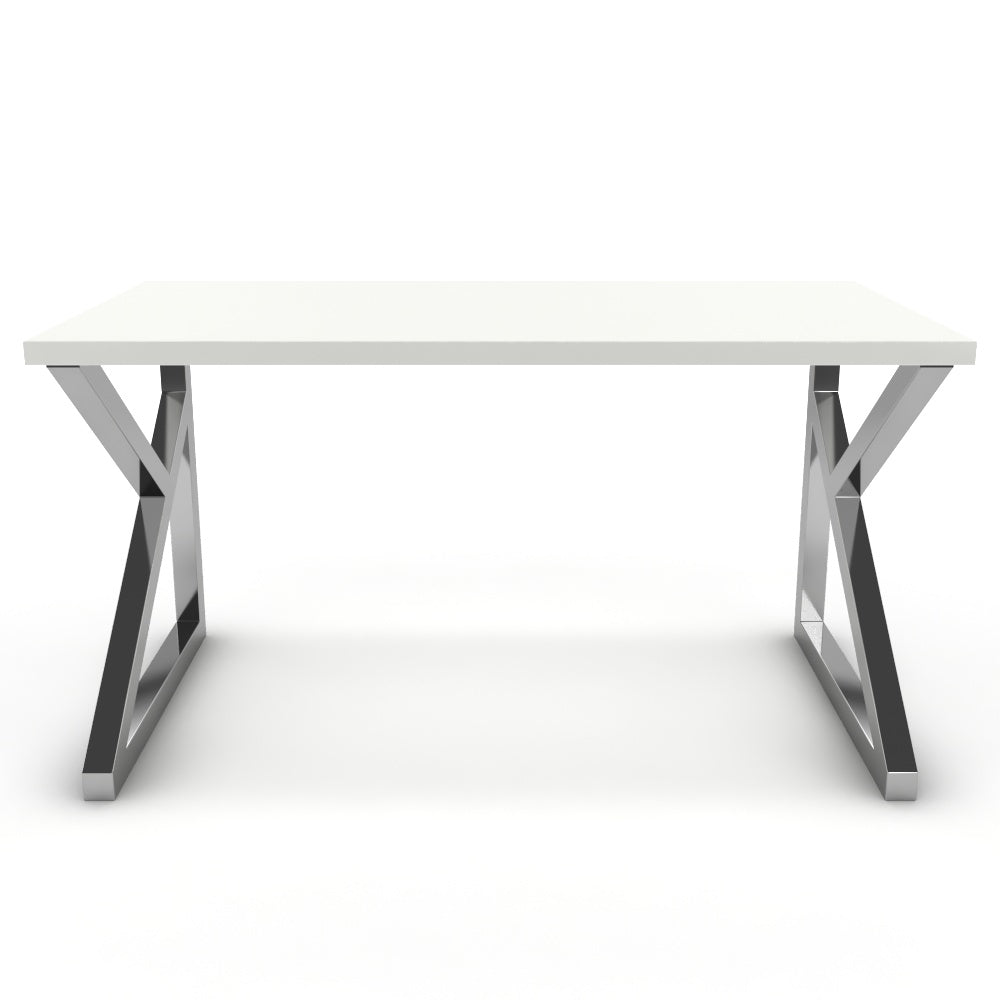Íróasztal - Vritti króm lábbal - Alpesi fehér, méret: 140x75