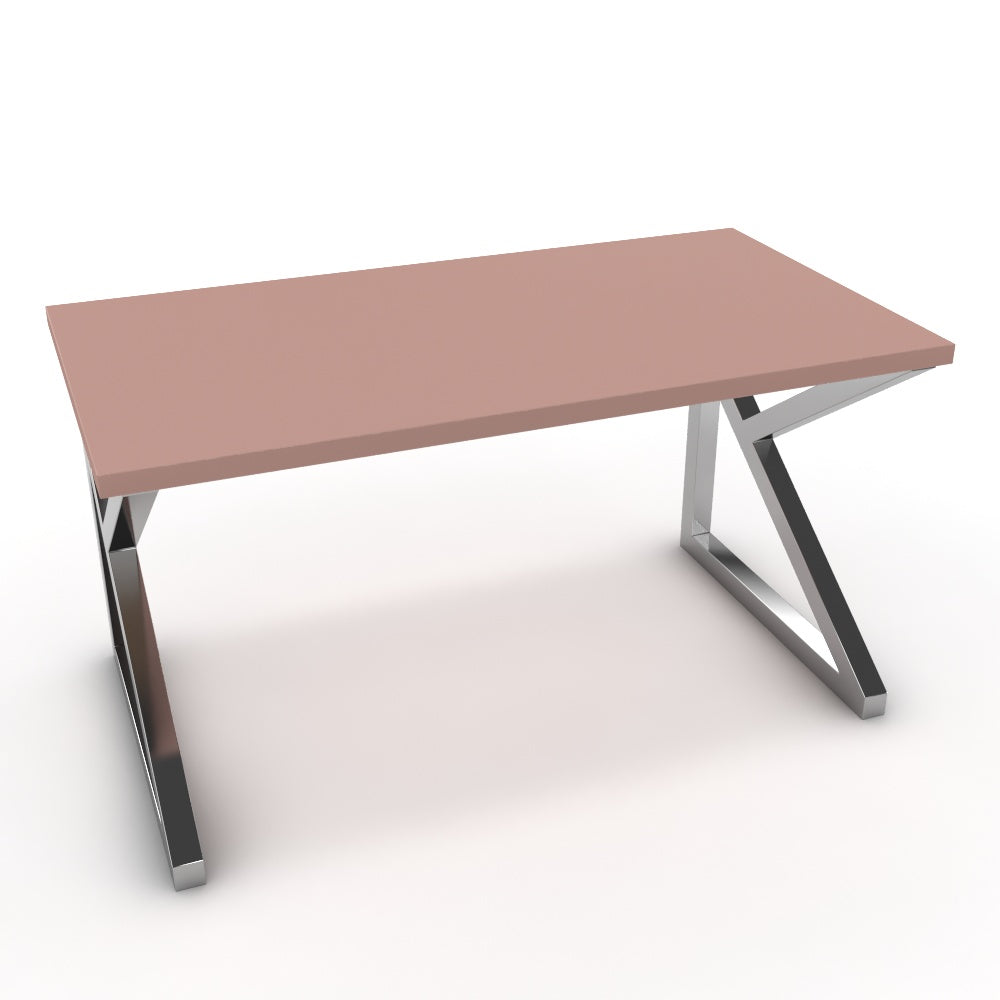 Íróasztal - Vritti króm lábbal - Antik rózsaszín, méret: 140x75