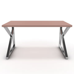 Íróasztal - Vritti króm lábbal - Antik rózsaszín, méret: 140x75