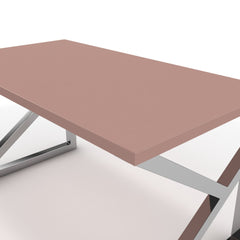 Íróasztal - Vritti króm lábbal - Antik rózsaszín, méret: 140x75