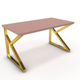 Íróasztal - Vritti arany lábbal - Antik rózsaszín, méret: 140x75