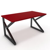 Íróasztal - Vritti fekete lábbal - Chilli piros, méret: 140x75