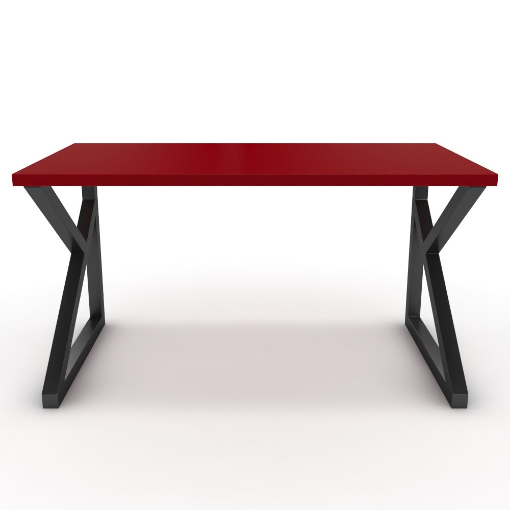 Íróasztal - Vritti fekete lábbal - Chilli piros, méret: 140x75