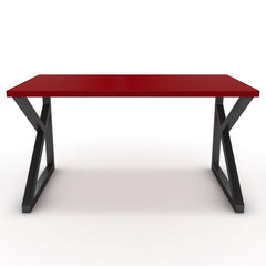 Íróasztal - Vritti fekete lábbal - Chilli piros, méret: 140x75